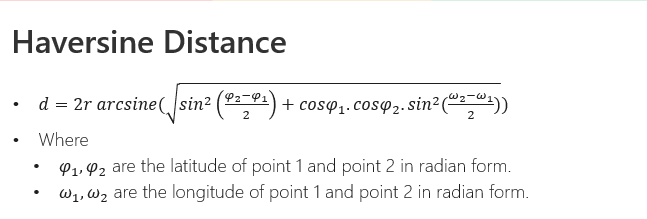 Haversine formula 2024