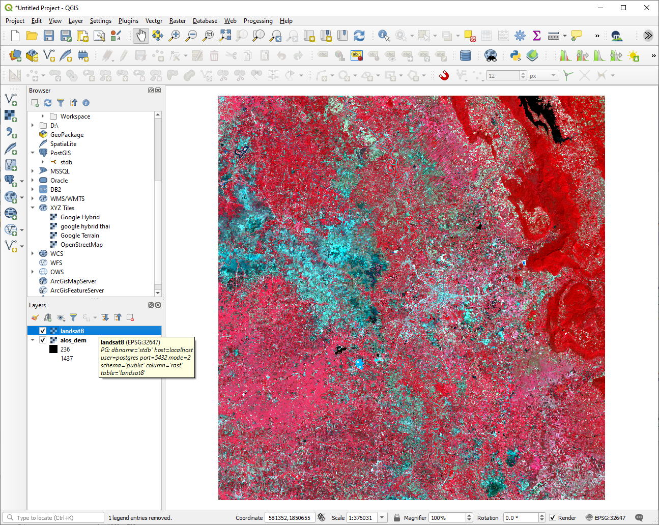 การนำเข้าข้อมูลราสเตอร์ (Raster data) เข้าสู่ฐานข้อมูล PostGIS ด้วย ...