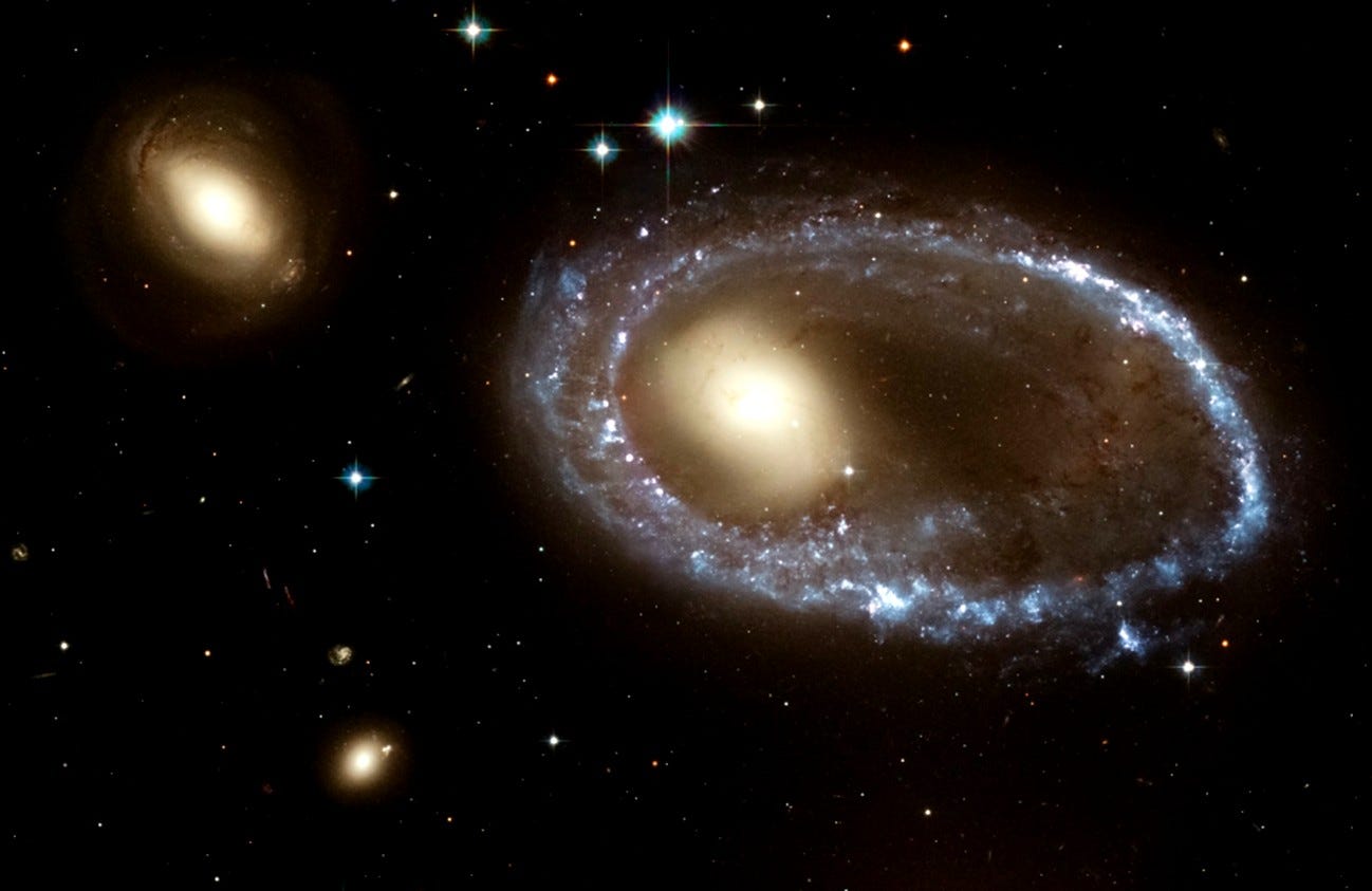 Galaxy AM 0644–741 is a ring galaxy 300 million light years away