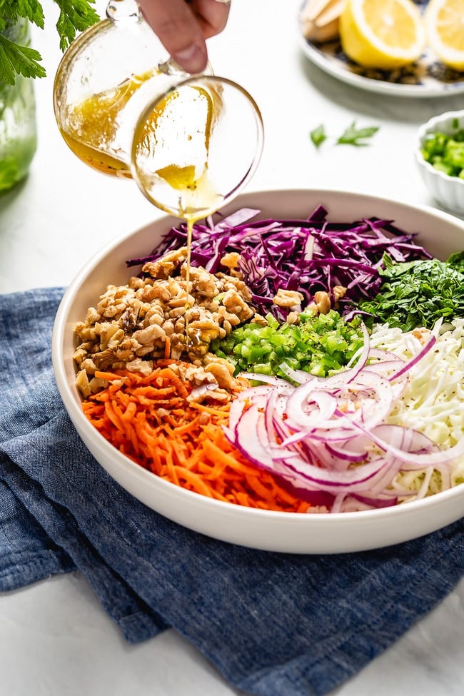 Vegan No Sugar & No Mayo Coleslaw w/ Easy Coleslaw Dressing (VIDEO) | by Aysegul | Medium Vegan No Sugar & No Mayo Coleslaw w/ Easy Coleslaw Dressing (VIDEO) | by Aysegul | Medium