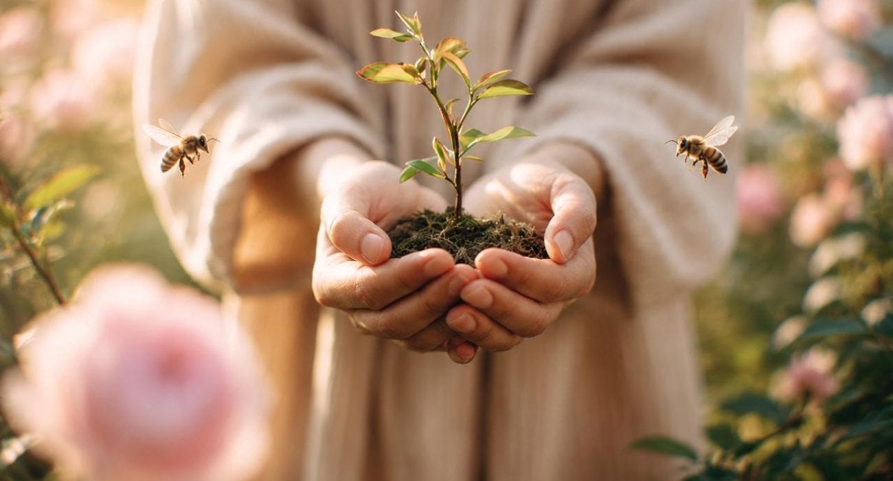 El papel de las abejas en la fertilidad de los ecosistemas.