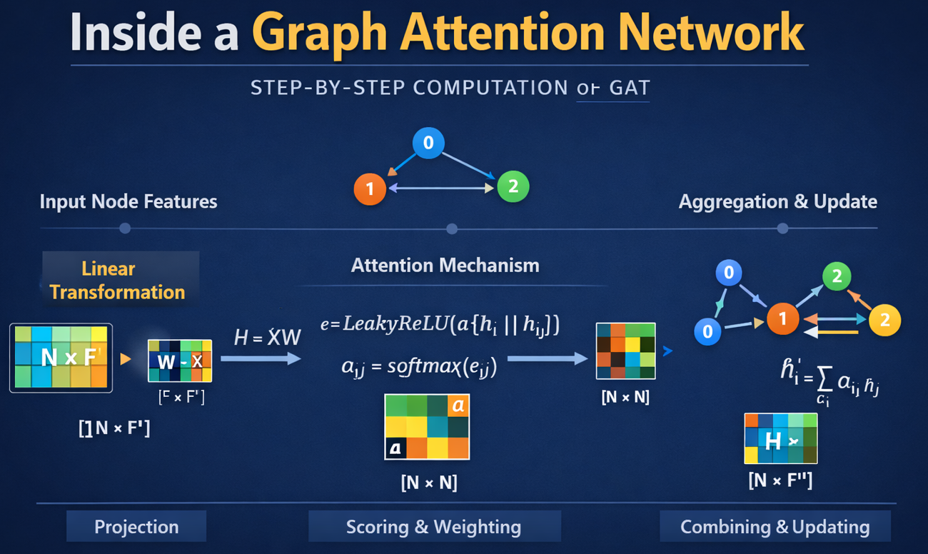 How Attention Works on Graphs: A Hands-On Guide