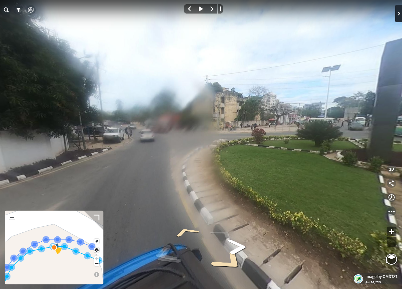 An example of blur image caused by camera positioning and stability