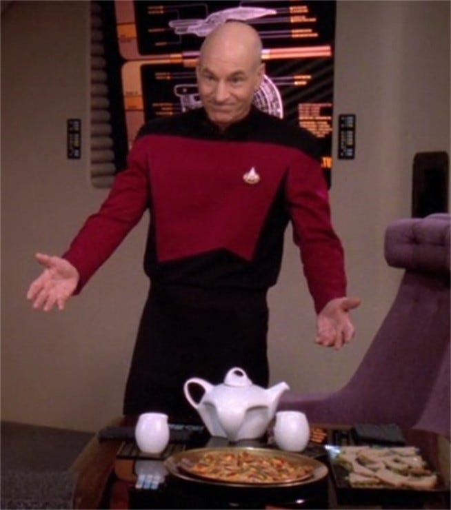Bodum, Kitchen, Set Of Four Star Trek Captain Picard Earl Grey Tea Cups  Tea Pot Made By Bodum