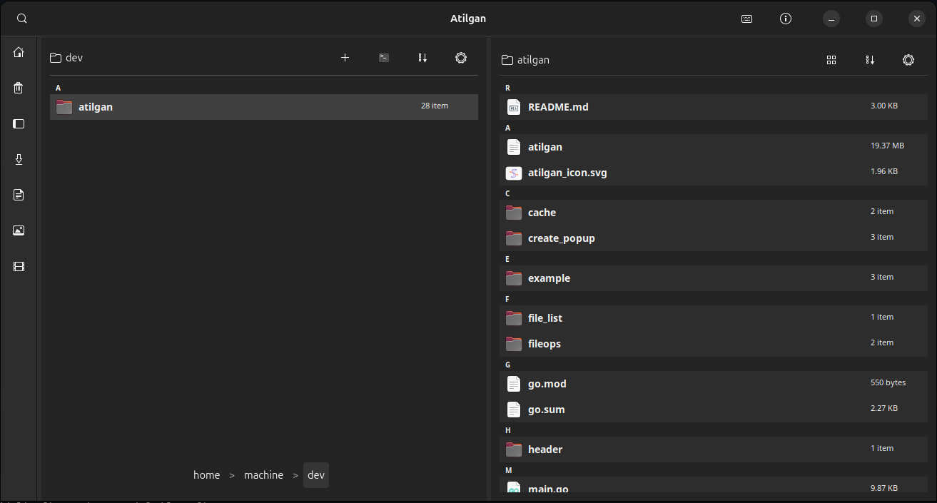 Introducing Atilgan: The Golang and GTK4 File Manager Built for Speed and Productivity