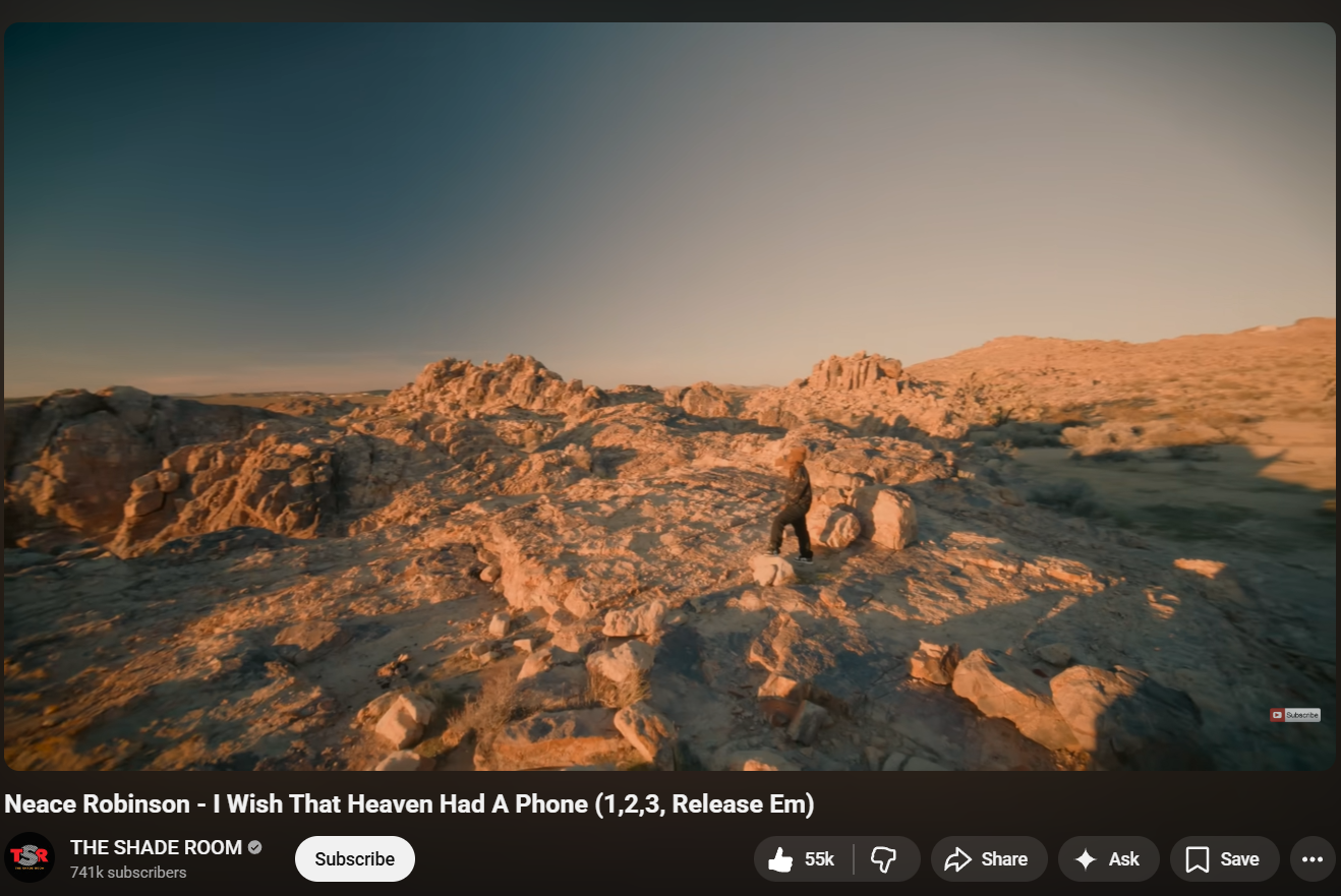 Tangkapan layar dari music video lagu I Wish That Heaven Had A Phone by Neace Robinson