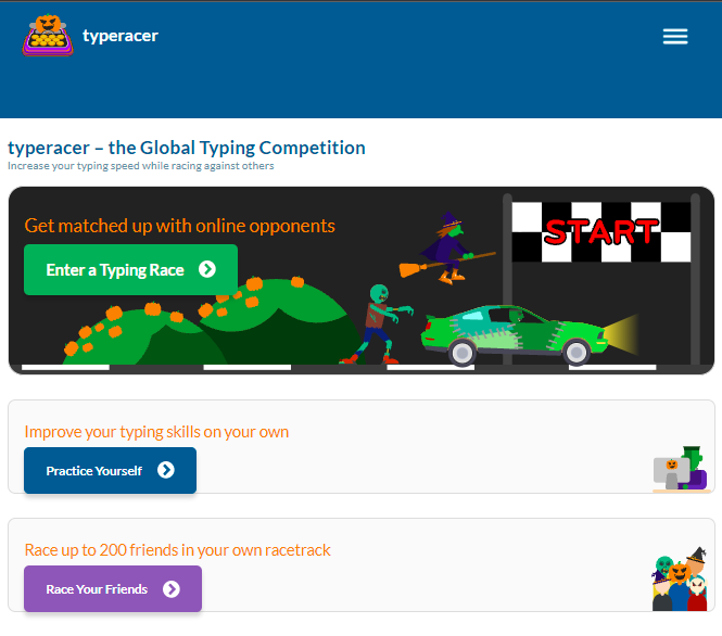 TypeRacer - Play Typing Games and Race Friends