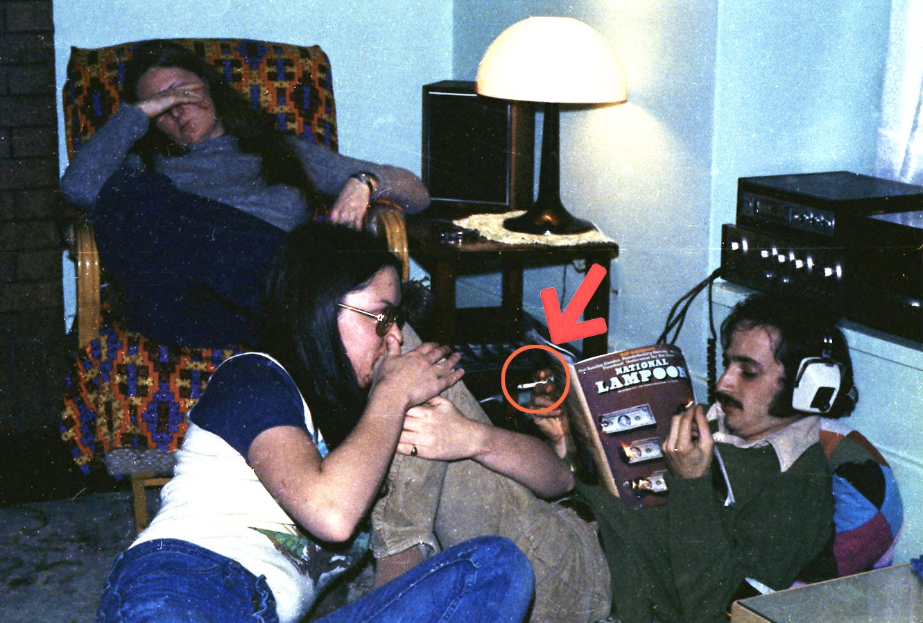 Smoking again. Trying to ignore an annoying woman. Photo by P. Elliott