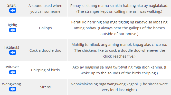 5+ Best Tagalog Onomatopoeia Words That You Must Know! | by Ling Learn  Languages | Medium