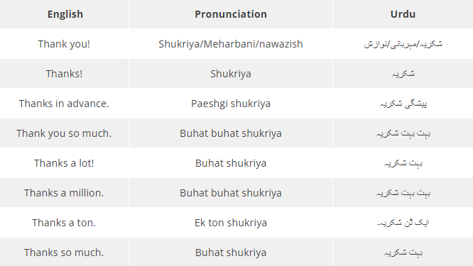 How to Say Thank You in Urdu - UrduPod101