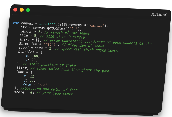 GitHub - laisfrigerio/js-snake-game: Famoso Jogo da Cobrinha desenvolvido  em Javascript + Canvas