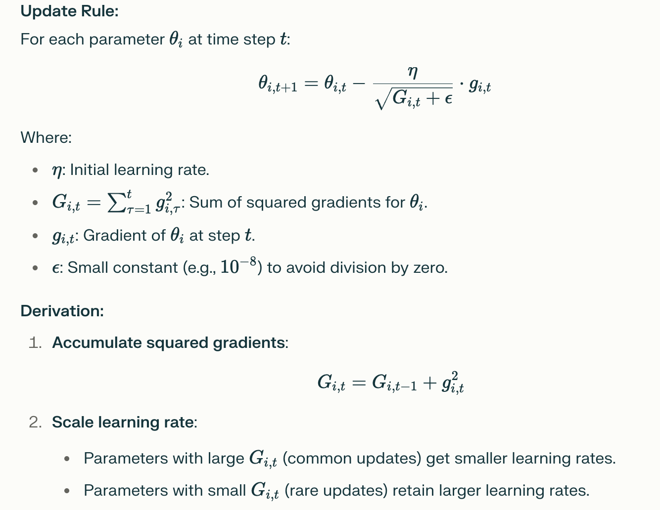 Adagrad Optimizer — Basics of algo