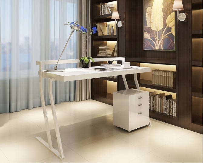 Modern White Home Office Desk Furniture  Modern home office desk, Office  furniture design, Modern home office furniture