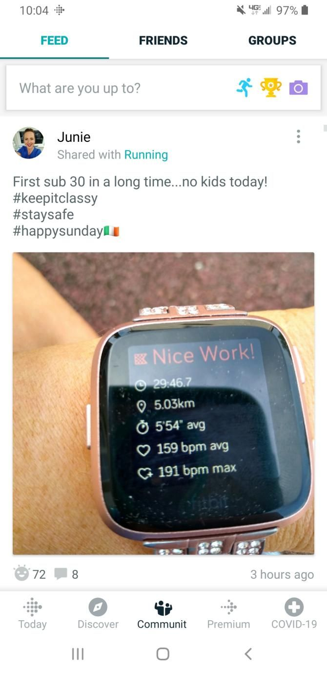 FitBit community on the app screenshot