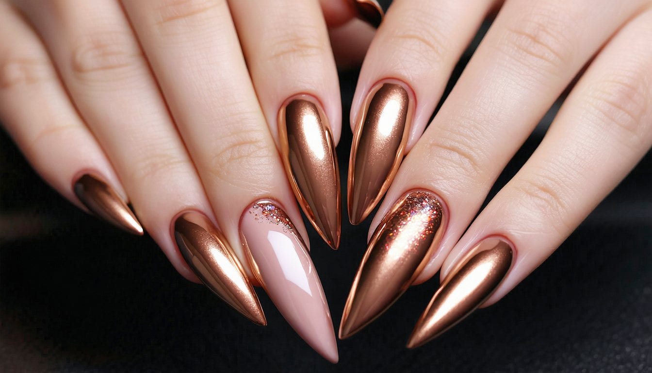 🍂 Fall Chrome Nails: The Metallic Nail Trend Everyone’s Loving This Autumn