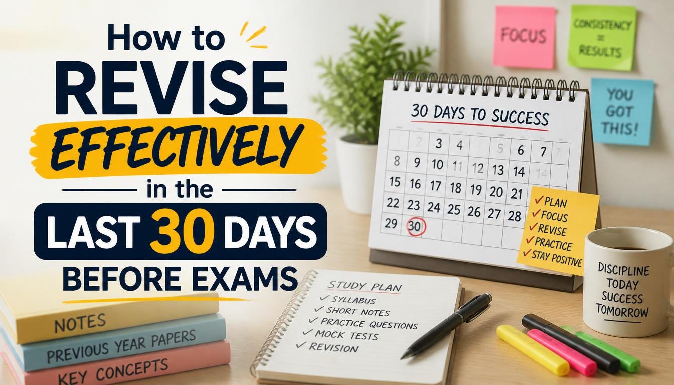 How to Revise Effectively in the Last 30 Days Before Exams