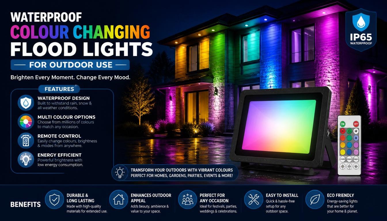 Waterproof Colour Changing Flood Lights for Outdoor Use | Benefits & Features