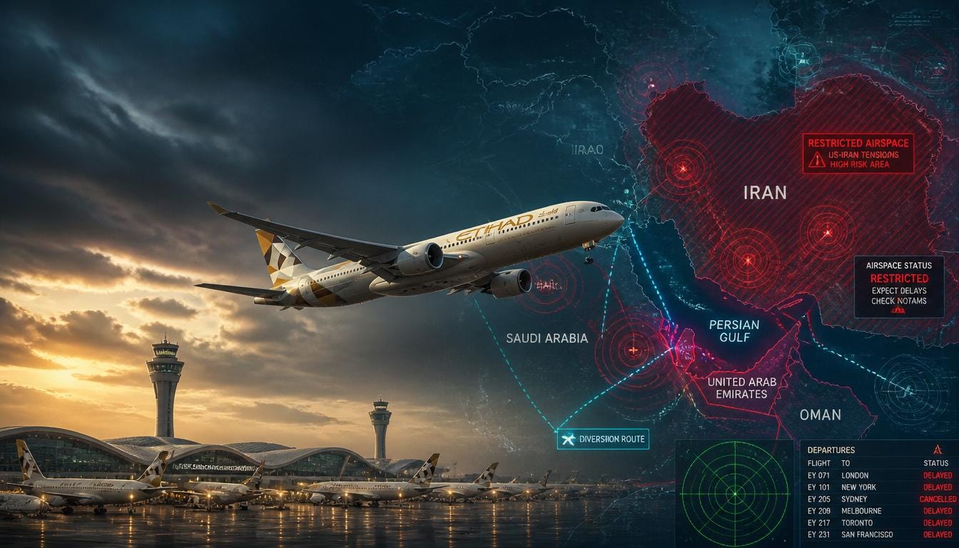 Etihad Airways Flights Affected as US-Iran Tensions Escalate Across the Middle East