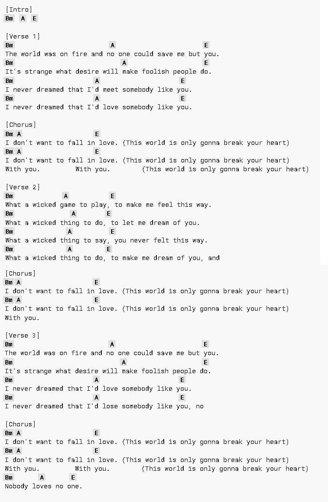 On Top Of Your World - Guitar Chords/Lyrics