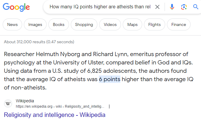 How Many IQ Points Higher Are Atheists Over Religious People?, by Tony  Berard, The Globally Responsible Atheist