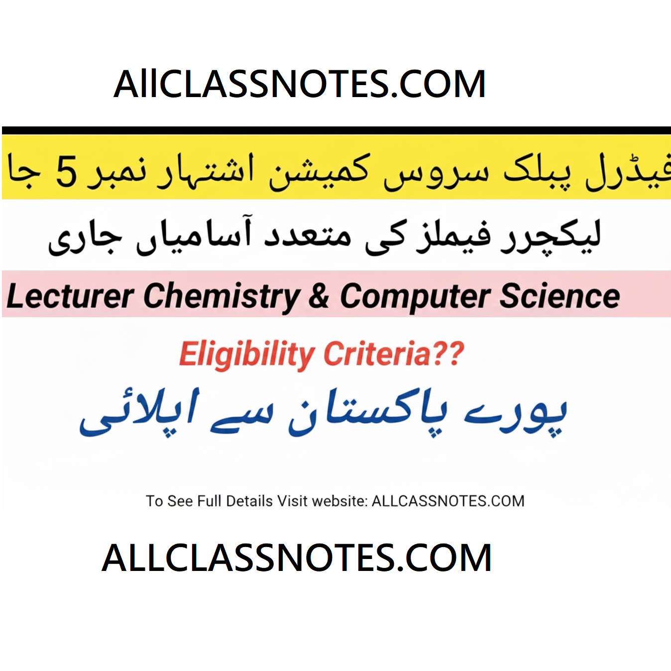 FPSC Lecturer (Female) BS-17 Jobs 2025 — Full Details