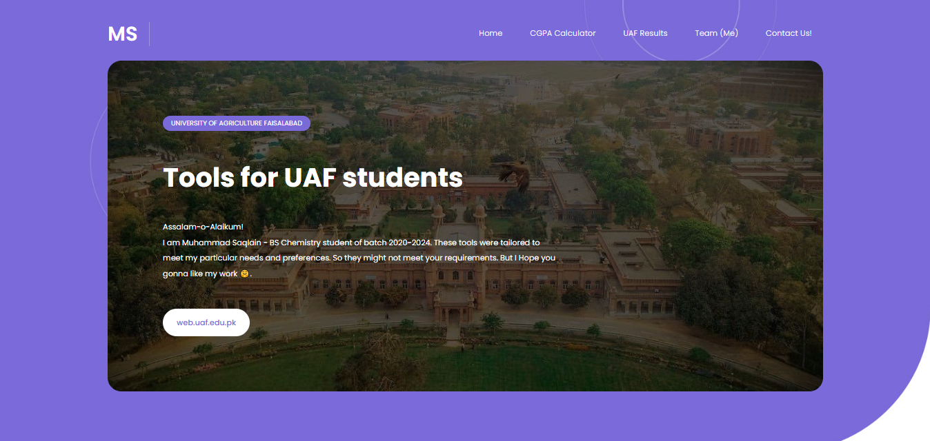 UAF Tools | University of Agriculture Faisalabad