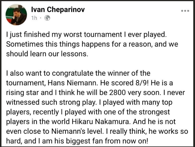 Ivan Cheparinov vs Hans Niemann (2023)