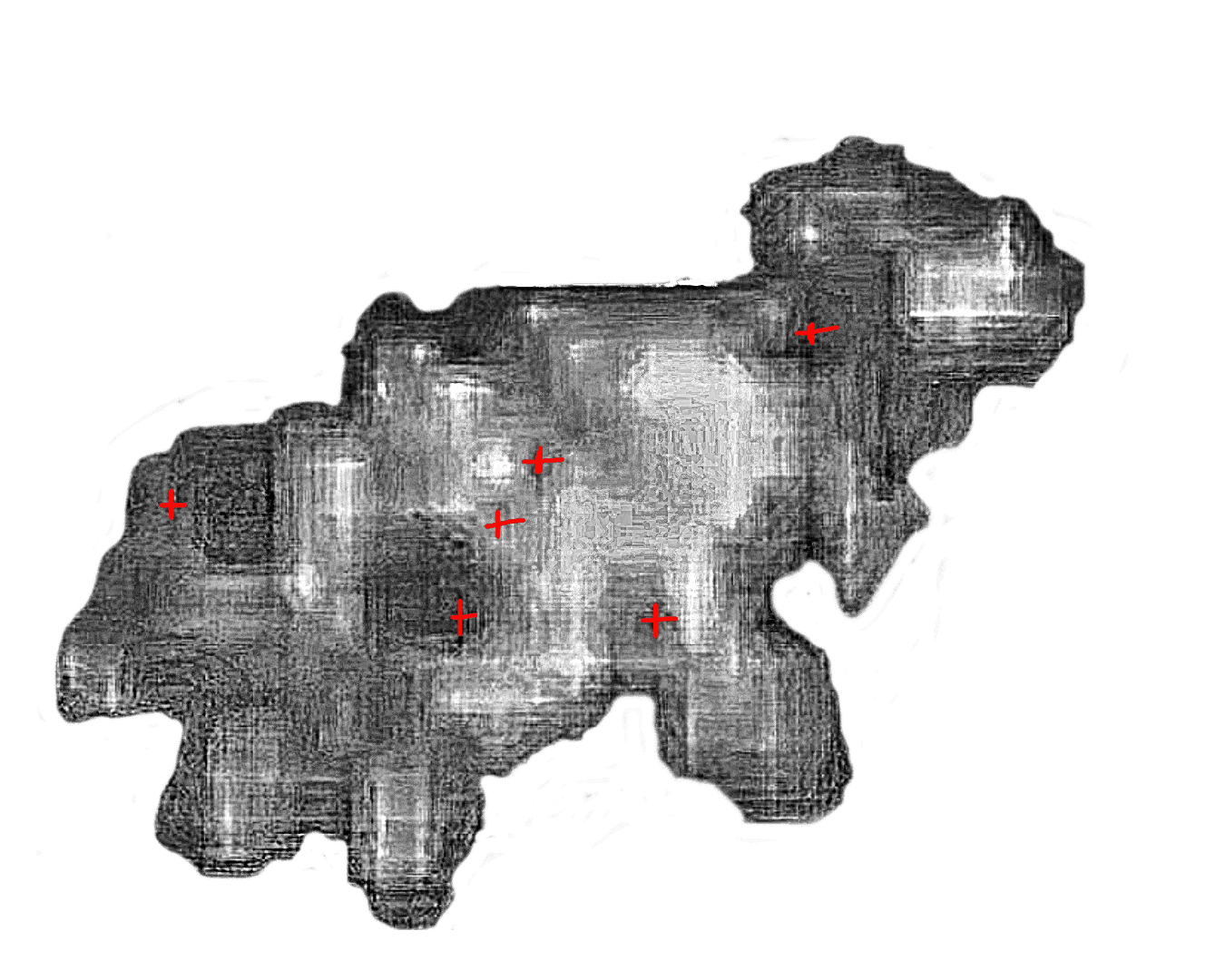 Gas Jet / Fissure locations. Image source: Hubble telescope