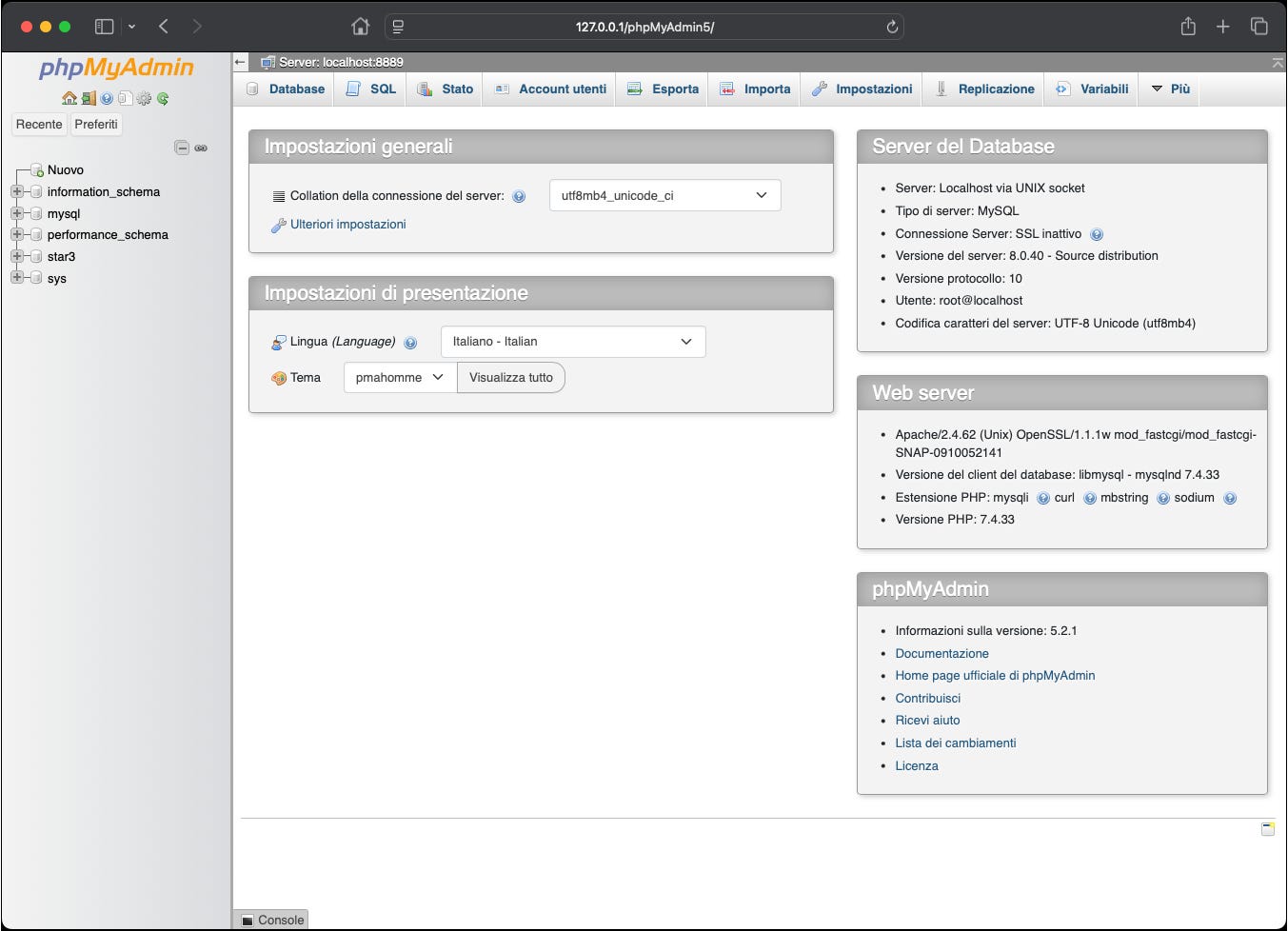 phpMyAdmin via URL