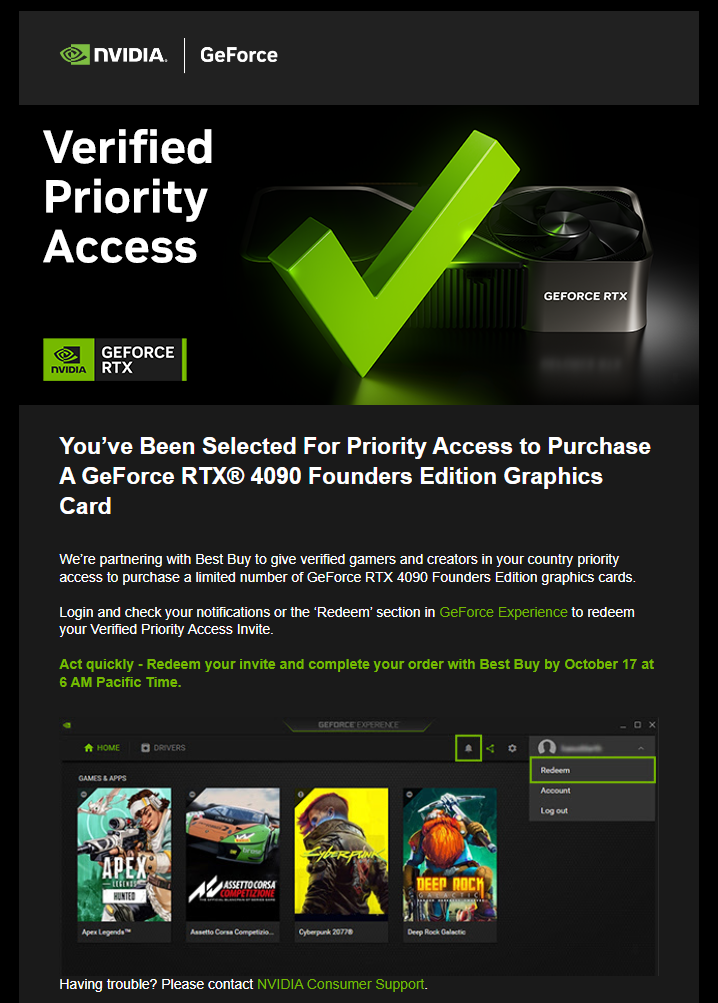 My experience with NVIDIA's Verified Priority Access Program to Purchase RTX  4090 through Best Buy | by Justin D Kruger | Medium