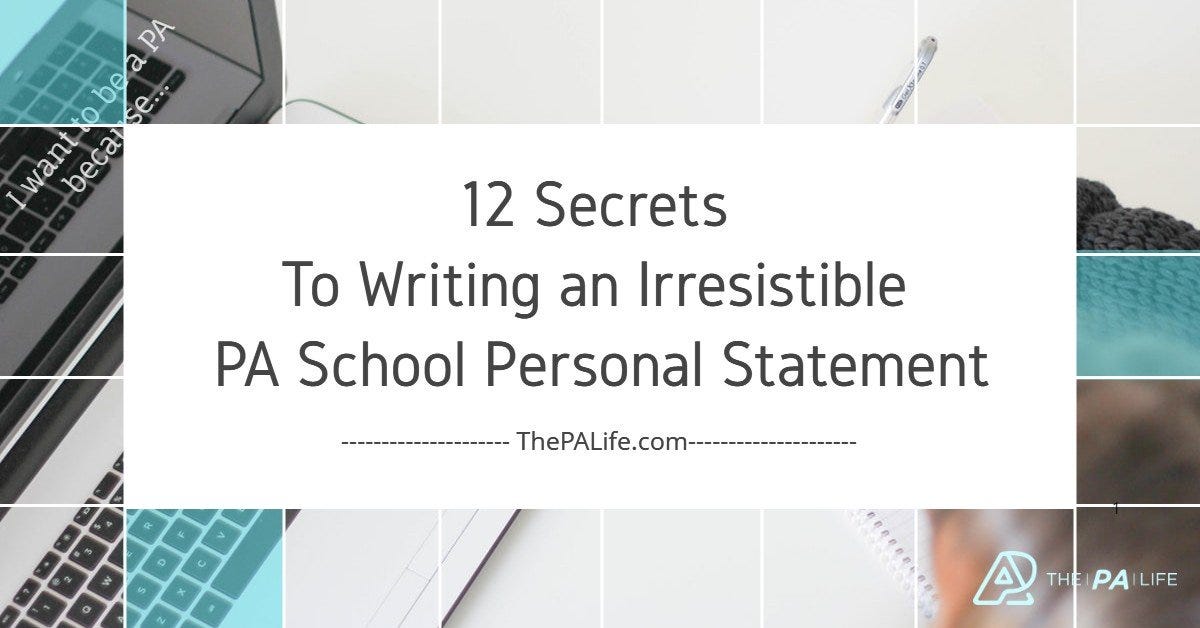 how to write pa personal statement