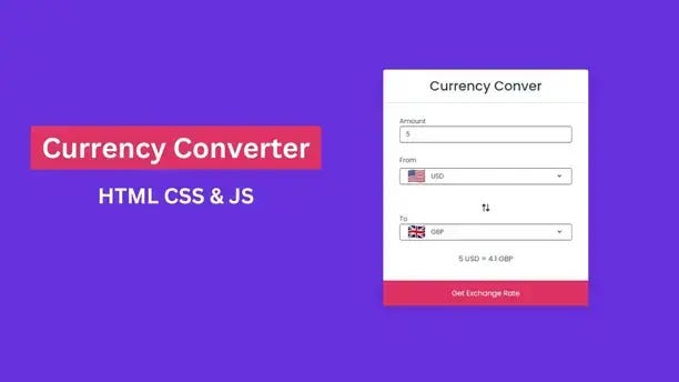 Currency Converter App Using HTML CSS and Javascript