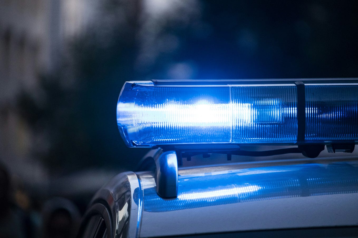 blue lights of a police car