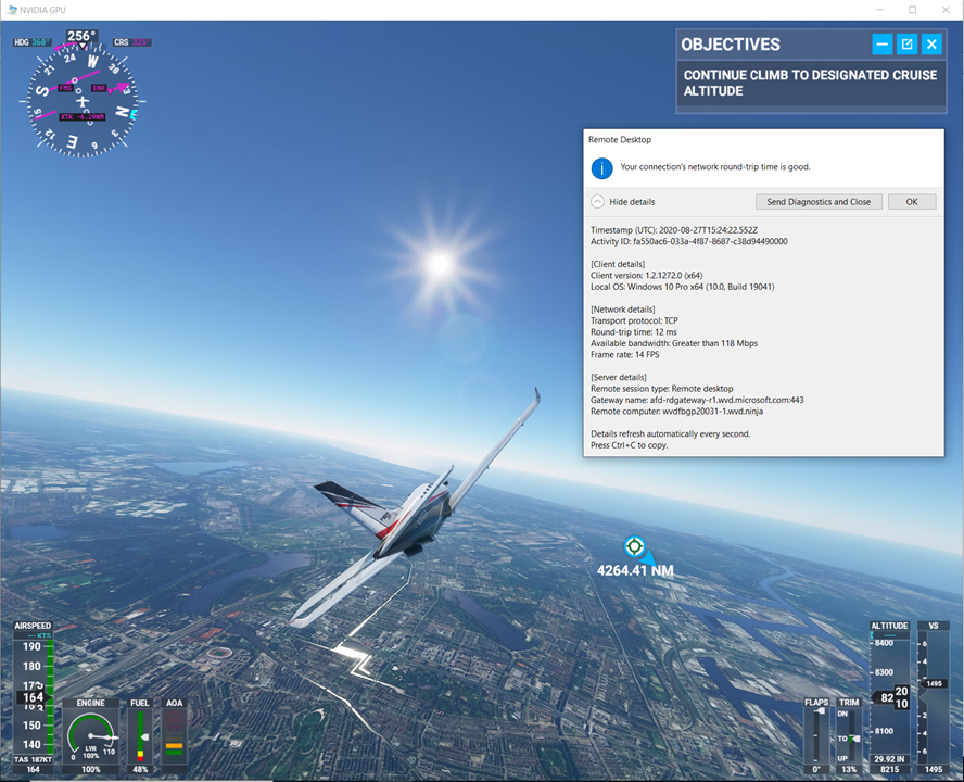 Microsoft Flight Simulator 2020 running in Windows Virtual Desktop! | by  Freek Berson | Wortell | Medium