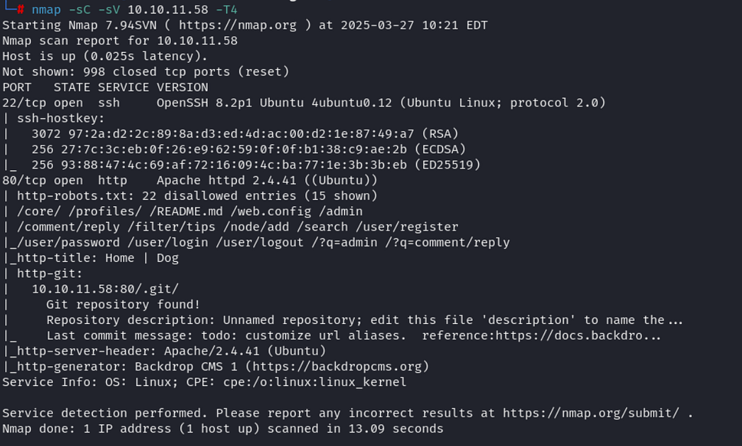 Planning First conducted an nmap - 0*AoQ NFd TRtsZSa