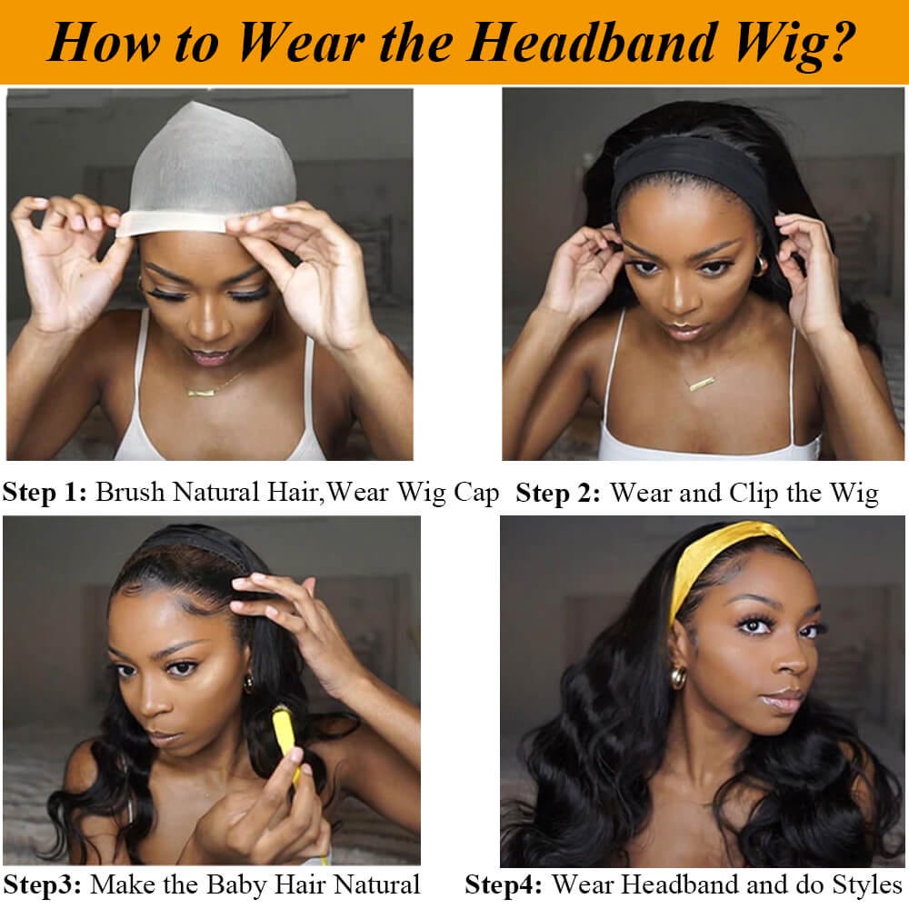 How To Wear A Headband Wig. A headband wig is also known ashalf… | by  qthair | Medium