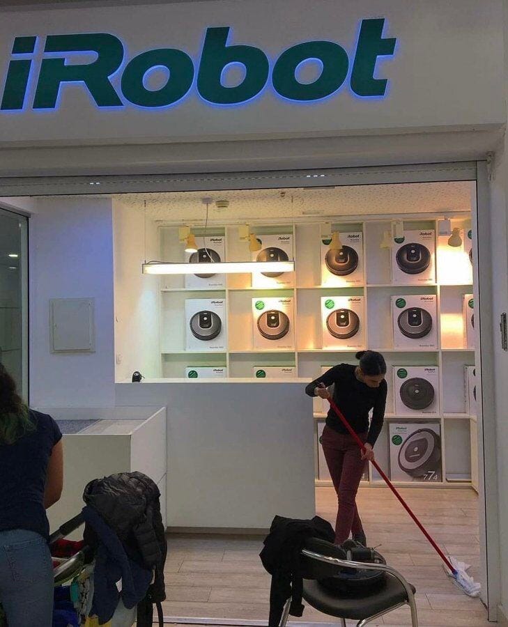 iRobot employee cleans store with mop and contradiction goes viral | by  Jaime Claure | Medium