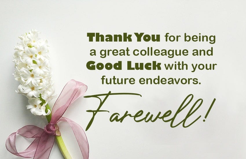 Best Farewell Message For Colleague - Arlyn Caitrin