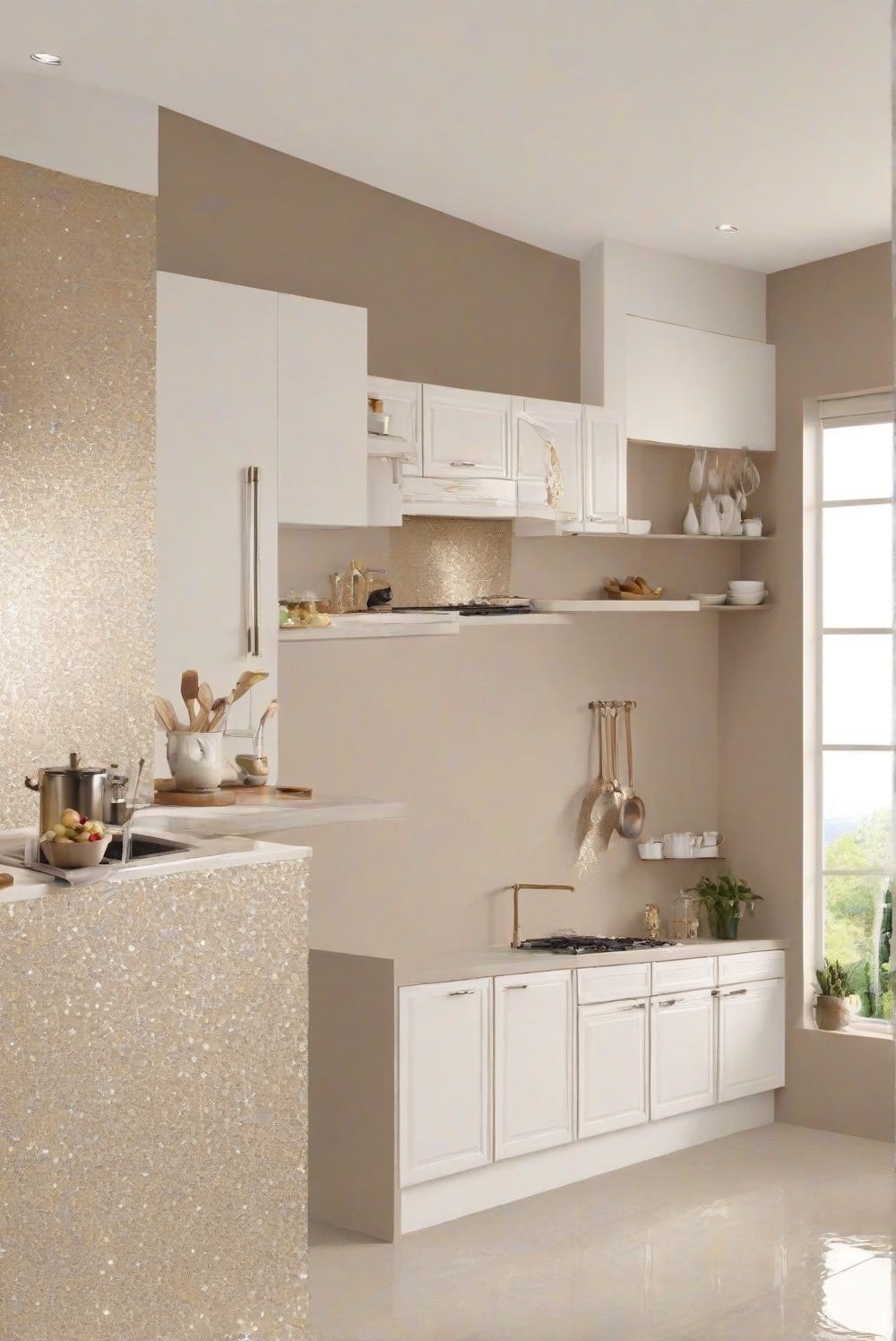 Is NAVAJO WHITE (OC-95) wall paint good for Kitchen with a white rug