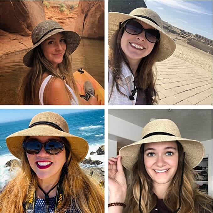 Extra Large Brim Sun Hats Summer Straw Hats for Women Wide Brim Floppy  Panama Hat Beach Hat with Wind Lanyard