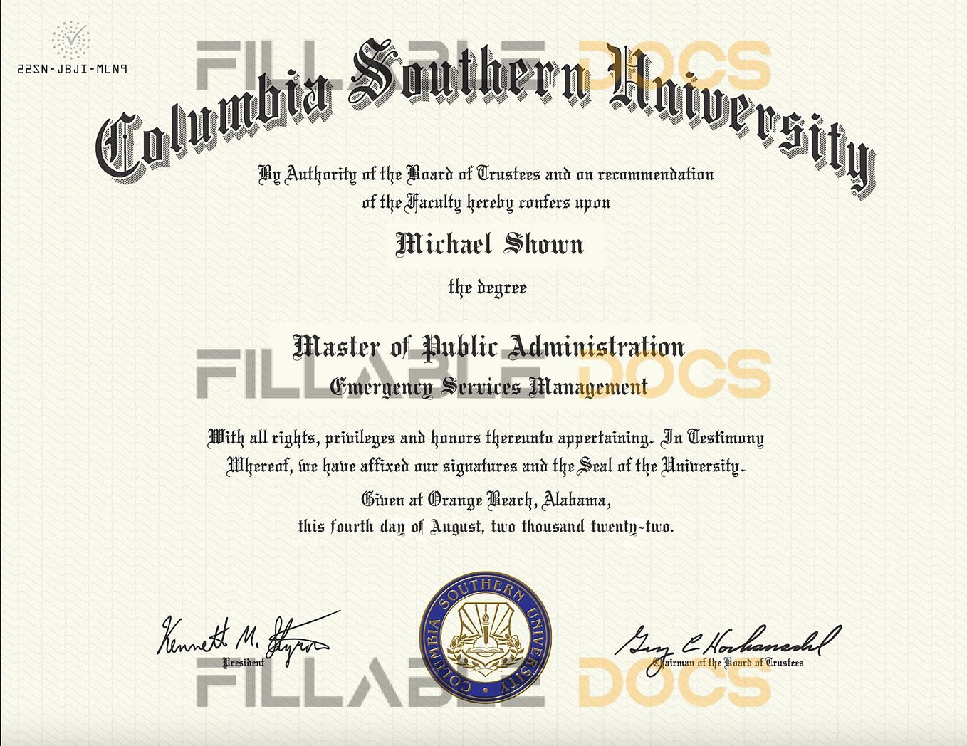 Fake Certificate from USYD University Template Fillabledocs Cc Medium
