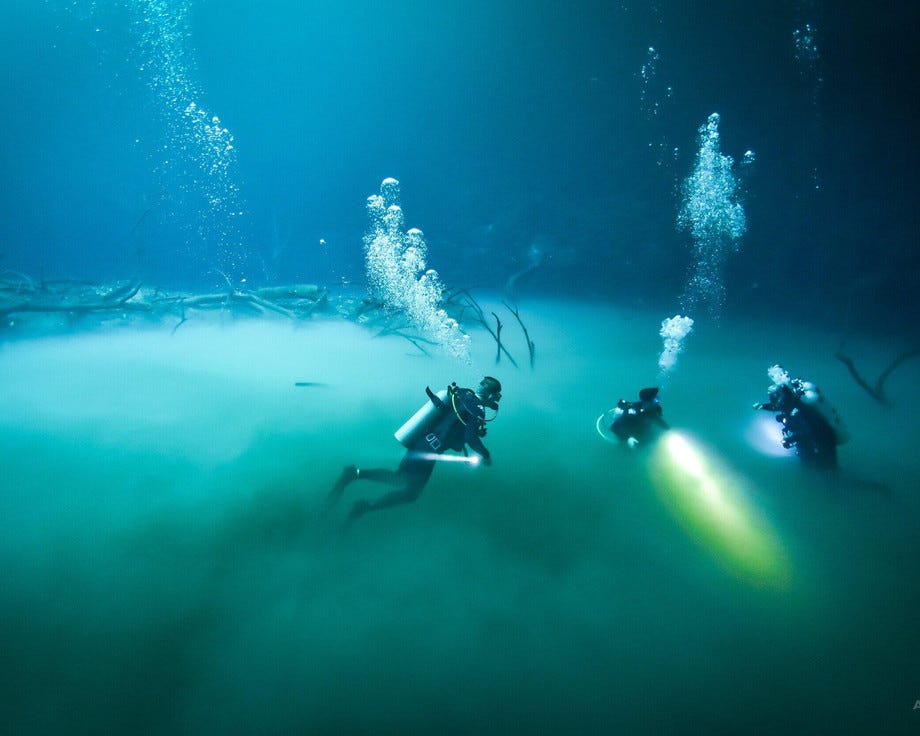 Mexico’s Mysterious Depths Through Cavern Diving  by Go dive mexico 