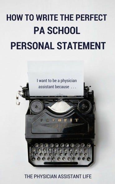 personal statement pa school