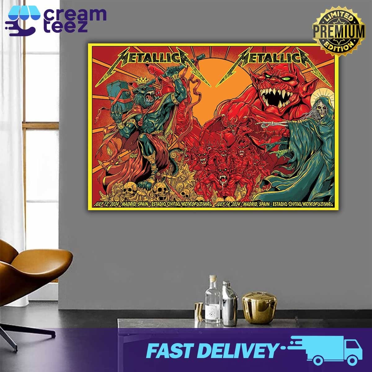 Metallica M72 North American Tour 2024 Poster Merch Limited Edition at