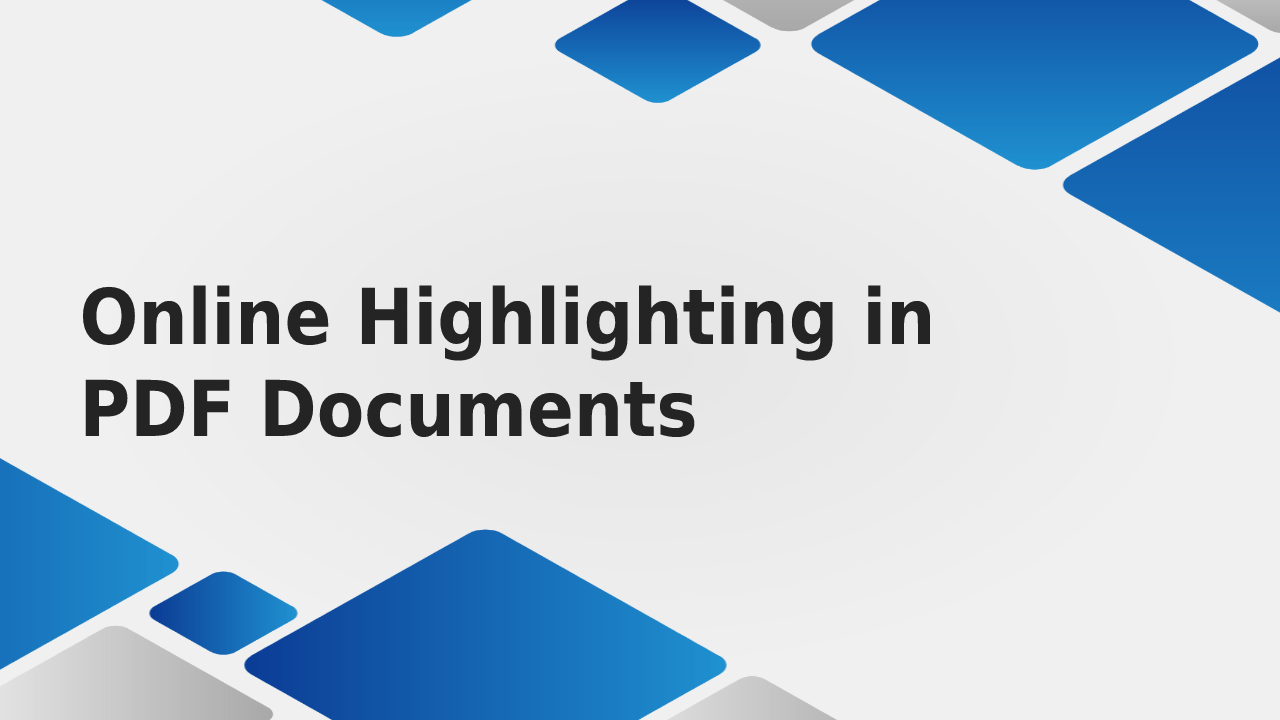 Online highlighting in pdf documents ram surepass medium