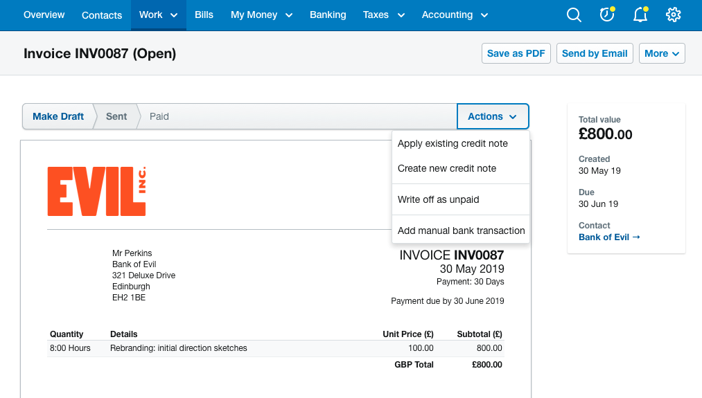 Generate Credit Note Against Invoice Online