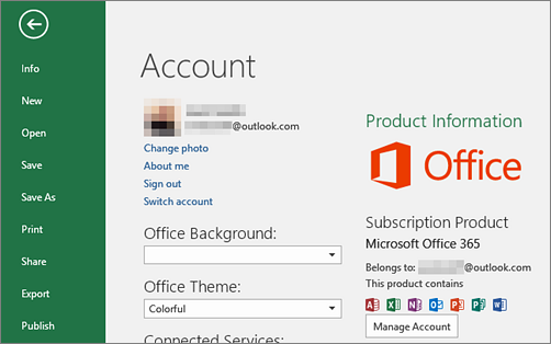 I forgot the username or password for the account I use with Office