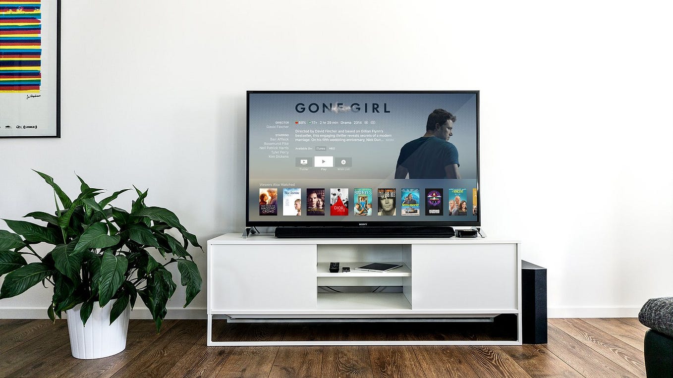 TV with images of shows and movies