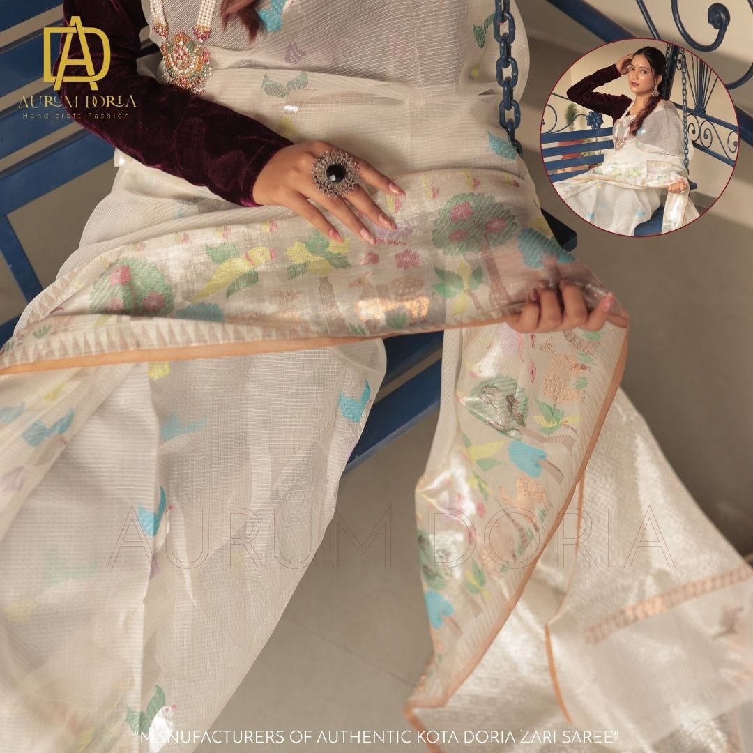 Zari Kota Saree Handloom Pure Zari Kota Sarees by Aurum Doria Jun