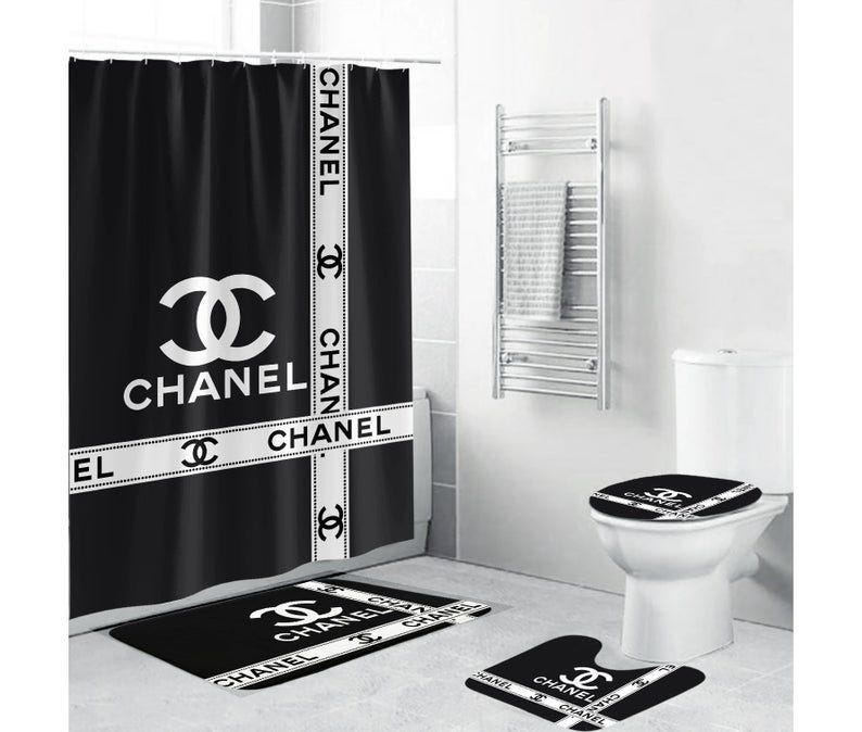 Louis Vuitton Luxury Bathroom Set Shower Curtain Style 02 - USALast